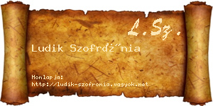 Ludik Szofrónia névjegykártya